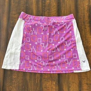 Callaway Purple and White Golf Skirt with Geometric Design